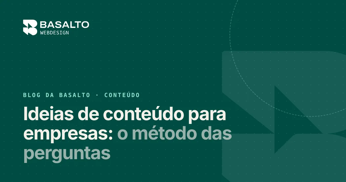 Capa do post: Ideias de conteúdo para empresas: o método das perguntas